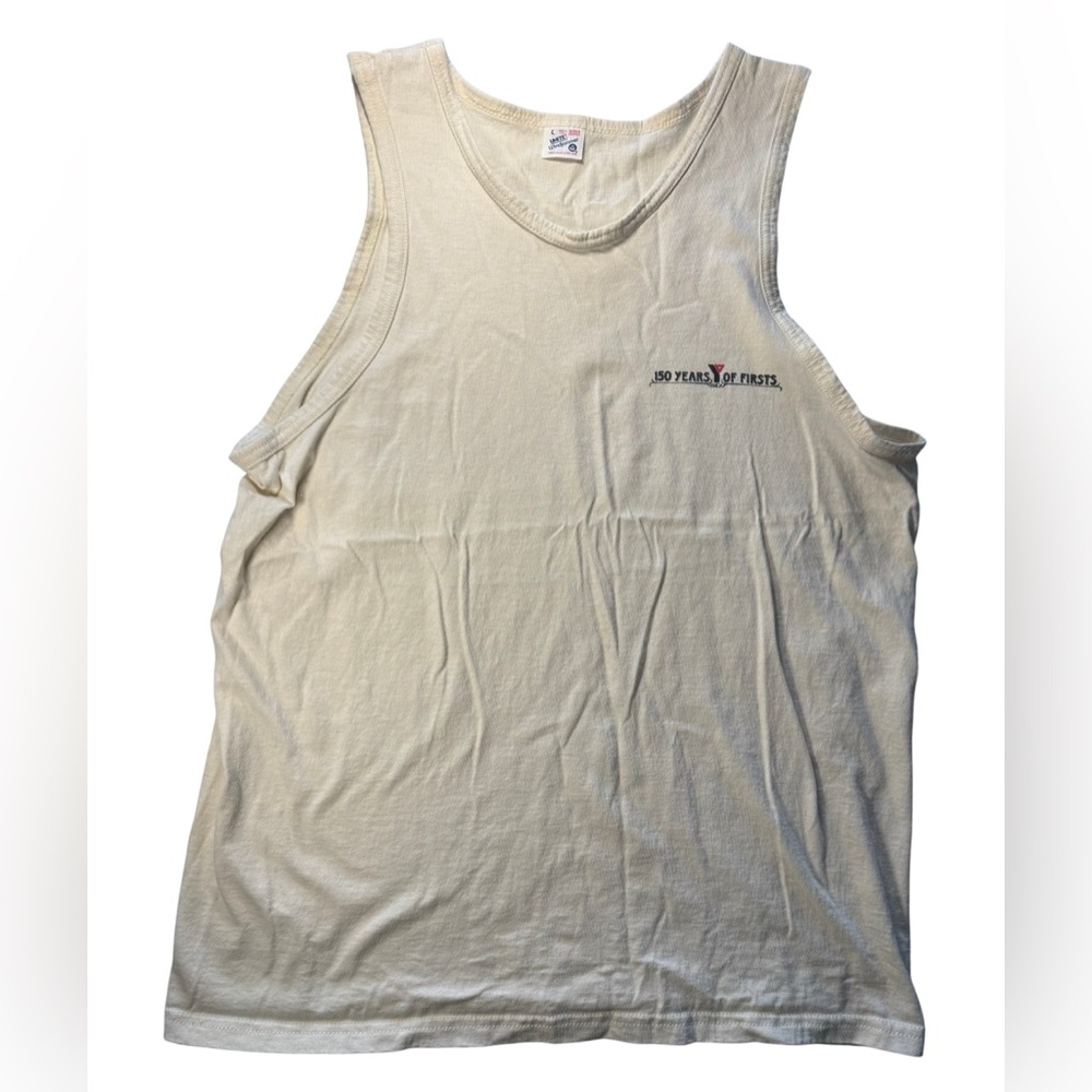 Vintage YMCA Lifeguard Tank Top White Size Large (L)Graphic Tee USA Made